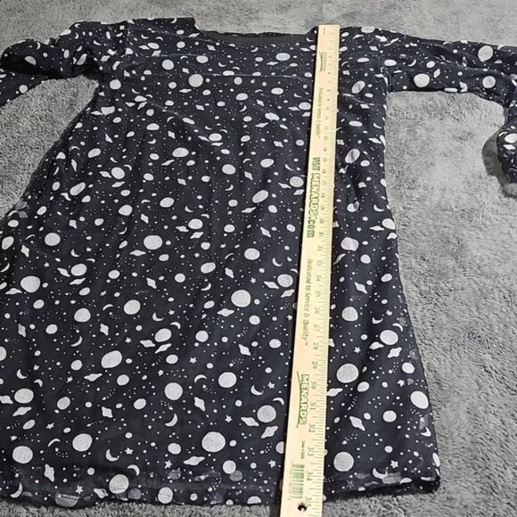 Long Sleeve Lined Planet Star Space Modest Midi Dress Science Astrology - Picture 5 of 5